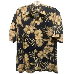 Men's Vintage Cook Street Honolulu SS Hawaiian Shirt XL Blue Green Yellow Button